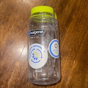 Clear and Green Water Bottle